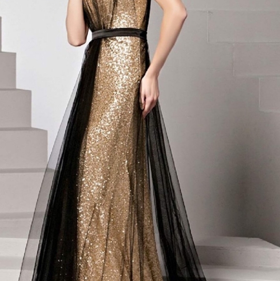 New Women Evening dresses gown with sleeves 3SQ - Picture 3 of 6